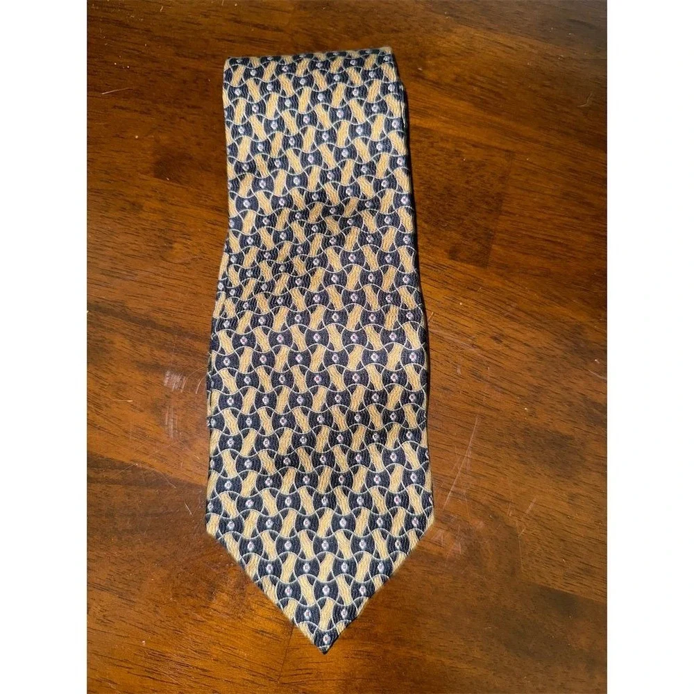 Oscar de la Renta Men's‎ Vtg Silk Geometric Pattern Necktie Careercore tie power